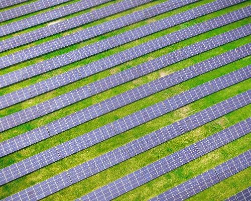 Multiple rows of solar panels