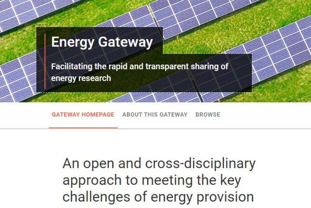Screenshot of the Energy Gateway, suitable for a range of engineering research