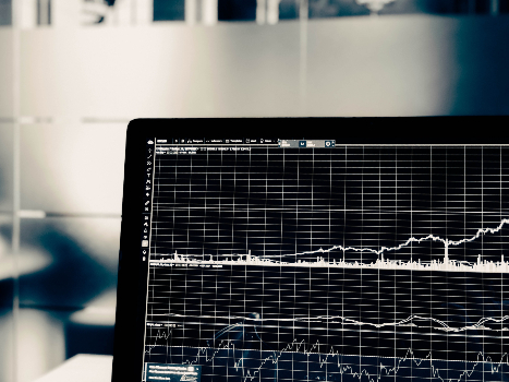 Black and white economic graph